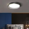Taklampor Modern svart guldrunddekorativ LED -lampa för sovrummet vardagsrum
