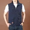 Men's Vests Coats Work Vest Clothing Hunting Overalls Motorcyclist Coat Summer Sleeveless Jacket Male MAN Clothes Sleeve