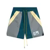 Herenshorts Kleurblokkerende microlabel gebonden casual shorts voor high street beach sports capri's voor heren en dames