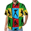 Erkekler Sıradan Gömlekler Eğlenceli Sanat Gömlek 80s Özet Geometrik Tatil Gevşek Yaz Sokak Giyim bluzları Kısa Kol Özel Büyük Boy Üstü