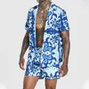 Men's Tracksuits Men Hawaiian Sets Summer Print Short Sleeve Button Shirt Beach Shorts Holiday Tropical Mens Two Piece Suit Cardigan High Quality 230717