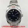 Bilek saatleri 36mm/39mm cilalı paslanmaz çelik erkekler mekanik saat NH35 Miyota 8215 PT5000 Otomatik Safir Cam