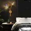 Lampa ścienna Postmodernistyczne miedziane czarne złoto kryształowe światło światła do korytarza sypialni