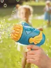 Gun Toys Bubble Childrens Electric Automatic Soap Rocket Machine med LED Light Outdoor Wedding Party Gifts 230718