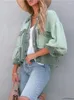 Giacche da donna Cappotto da donna Autunno Moda Manica lunga Casual Vintage verde Top Cardigan coreano Giacca oversize allentata Abbigliamento femminile