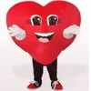 Фабричные торговые точки 2019 года любят красное сердце талисман талисман Хэллоуин Свадебная вечеринка красное сердце карикатуры Carty Dress Взрослый ребенок258U