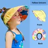 CAPS HATS Spring Autumn Cute Unicorn Parent-Child Bucket Hatt med pannband Girls Fashion Kids Sun Hat Outdoor Summer Child Cap 230717