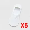 Herrstrumpor 5pairs Boat Sock Summer Ultra-Thin Mesh Breattable Low Cut Ankle Slippers Silicone Anti-Slip Invisible No Show