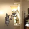 Wall Lamp Lantern Sconces Mirror For Bedroom Blue Light Long Applique Mural Design Led Switch