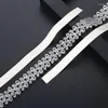 Hair Clips SLBRIDAL Flexible Cubic Zircon Women Girls Fashion Headband(Necklace Or Belt) Soft Copper Chain Bridal Wedding CZ Jewelry