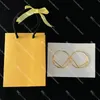 5 cm Night Club Party Stud Luxury Stud Big Gold Hoop Earring for Lady Designer Letter Eardrops