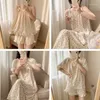 Женская одежда для сна 5 Дизайн милый цветы платье для сна, принцесса, пижама, винтажные цветочные пижамы, набор дамской девочки, летнее дом