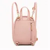 School Bags Female Mini PU Leather Soft Touch Small Multi-Function Leisure Travel Backpack