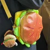 Kişiselleştirilmiş ve yaratıcı hamburger çantası 2023 Yeni Sen Kızların Sevimli INS Network Kırmızı Bir Omuz Crossbody Küçük Yuvarlak Çanta PU 230718