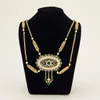 Pendant Necklaces Breast Shoulder Chain Women's Exquisite Golden Moroccan Wedding Dress Traditional Caftan Back Jewelry National Biyo 230717