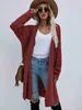 Pulls pour femmes MAYCAUR 2022 début du printemps long cardigan couleur unie femmes banlieusard lâche tricot femmes mode pull femme vêtements J230718