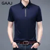 Men's Polos GAAJ Brand Zip Up Polo Shirt Men Casual Business Tshirt Tops Regular Fit Tee Social Zipper Poloshirt Fashion Man Polos T shirts 230717