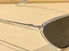 Cat Eye Sunglasses Silver Metal Frame Grey Lens for Women Men Summer Sunnies gafas de sol Sonnenbrille UV400 Eye Wear with Box