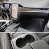 Per tesla modello 3 modello X S Pannello di controllo centrale interno Maniglia per porta Adesivi in fibra di carbonio Decalcomanie Car styling Accessorie293y