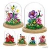 Blocks byggstenar Flower Creative DIY Toys Home Roses Potted Dust Cover Ornament Children's Education Assembly Toys Gifts R230718