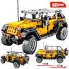 Blocchi creativi Tirare indietro City Car Meccanico Jeep Fuoristrada Modello Building Blocks Mattoni Giocattoli per ragazzi R230718
