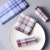 ハンカチ10pcslot shseja classic vintage plaid stripe handkerchiefハンキーメンポケットスクエア100％コットンビジネスカジュアルチェストタオル230717