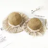 Berets Lace Big riem hoed moeder en dochter mode zomer emmer hoeden vrouwen meisjes zonbescherming prinses strandvisor