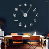 Horloges murales outils de dentiste horloge 3D sans cadre praticiens dentaires clinique orthodontie stomatologique chambre Art décor