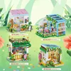 Block 643 st City Street Building Blocks Fairytale Town Coffee Shop Afternoon Tea Flower House Mini Blocks Bricks Toys for Children R230718