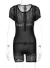 Damen Jumpsuits Strampler Hugcitar Solide Strick Kurzarm Zip Up Sexy Bodycon Skinny Playsuit 2023 Sommer Mode Streetwear Sport Strampler 230718