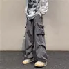 Pantalones de hombre suelto Y2K Cargo Top Grey Harajuku Rock Straight Triple Street Apparel Tamaño grande Jogger 230718