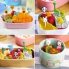 Ensembles de vaisselle 20 pièces Bento légumes vaisselle mignon Mini enfant en bas âge enfants fruits fourchettes cure-dents enfants choix dessin animé animaux déjeuners