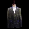 Costumes pour hommes Blazers Coloré Meteor Gradual Mens Costume Vestes Changer Paillettes Chanteur Étape Trois Boutons Pour Accueillir Le Spectacle Brillant Du Bar 230718