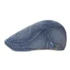 Autumn Winter Fleece-fodrad toppade kepsar Men denim basker tvättade nödställda platta nyhetsbohattar ungdomsmålare hatt gorras