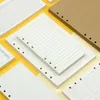 Notepads Notes A5 A6 Loose-leaf Notebook Refill Paper 40 Sheets Color Page 6 Holes Standard Binder Diary Journal Agenda Paper School Stationery x0715