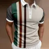 Polo da uomo Classic Polo da uomo Summer Stripes T-shirt manica corta Casual Business Button Top Tee Fashion Polo Abbigliamento uomo 230717