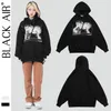 Männer Hoodies BLACKAIR Schädel Drucken Fleece Hoodie High Street Retro Übergroße Grafik Männer Winter Dicke Hip Hop Sweatshirt DH34