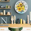 Wandklokken herfst geruite zonnebloem fles klok grote moderne keuken eetkamer ronde slaapkamer stille hangende horloge