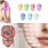Dispositivi per la cura del viso 7 colori LED Pon Mask Ringiovanimento della pelle Terapia del collo Antirughe Age Machine Whiten Repair Beauty Massage Tools 230617