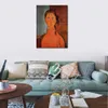 Contemporary Wall Art Girl with Pigtails Amedeo Modigliani Famous Painting Handmade Modern Music Room Decor