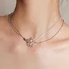 Choker Tidlös Wonder Zirconia Crystal flätad geo blommakedjor halsband för kvinnor designer smycken goth trendig söt kpop sällsynt 4124