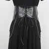 Bälten Kvinnor Runway Fashion Pu Leather Chain Punk Cummerbunds Female Dress Corsets Waistband Decoration Wide Belt R2804