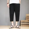 Pantaloncini da uomo Pantaloni Harem Harajuku da uomo 2023 Pantaloni da jogging in lino di cotone estivo da uomo Moda maschile Pantaloni sportivi stile cinese vintage