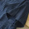 Indumenti da notte da uomo Kimono Pigiama Sorti a maniche corte Estate giapponese Mens allentato semplice cotone a righe sudore vestito al vapore Pantalon Pijama