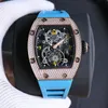 Heren- / dameshorloges Richaer Mileres 6 soorten skelet luxe horloge Goud rode band automatisch mechanisch horloge saffier holle diamanten horloges