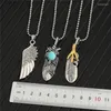 Pendant Necklaces 1PC Vintage Feather Wing Leaf Big Necklace For Men Women European Punk Metal Eagle Claw Male Choker Jewelry N128