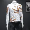 Men's Casual Shirts 2023 Autumn Winter Trendy Diamond-Ironing Long Sleeve Social Shirt Elegant Luxury Stylish Cool Top