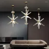 Chandeliers Nordic LED Pendant Lights Clear Glass Foyer Kitchen Special Light Fixtures Dining Bedroom Lamp Cord Adjustable