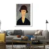 Amedeo Modigliani Figure Toile Art Main Jeune Brune 1917 Peintures À L'huile pour Appartement Décor Moderne