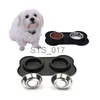 Bols pour chiens Mangeoires Autres fournitures pour animaux de compagnie Gamelle double antidérapante pour chien avec tapis en silicone Acier inoxydable durable No Spill Bol d'alimentation pour animaux de compagnie Alimentation en eau potable